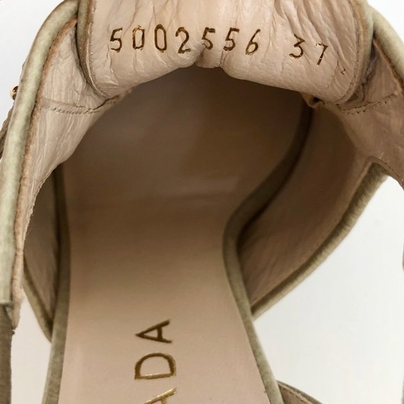 NWT Escada Peep Toe Leather Platform Heels, EU 37.5 - Picture 7 of 9